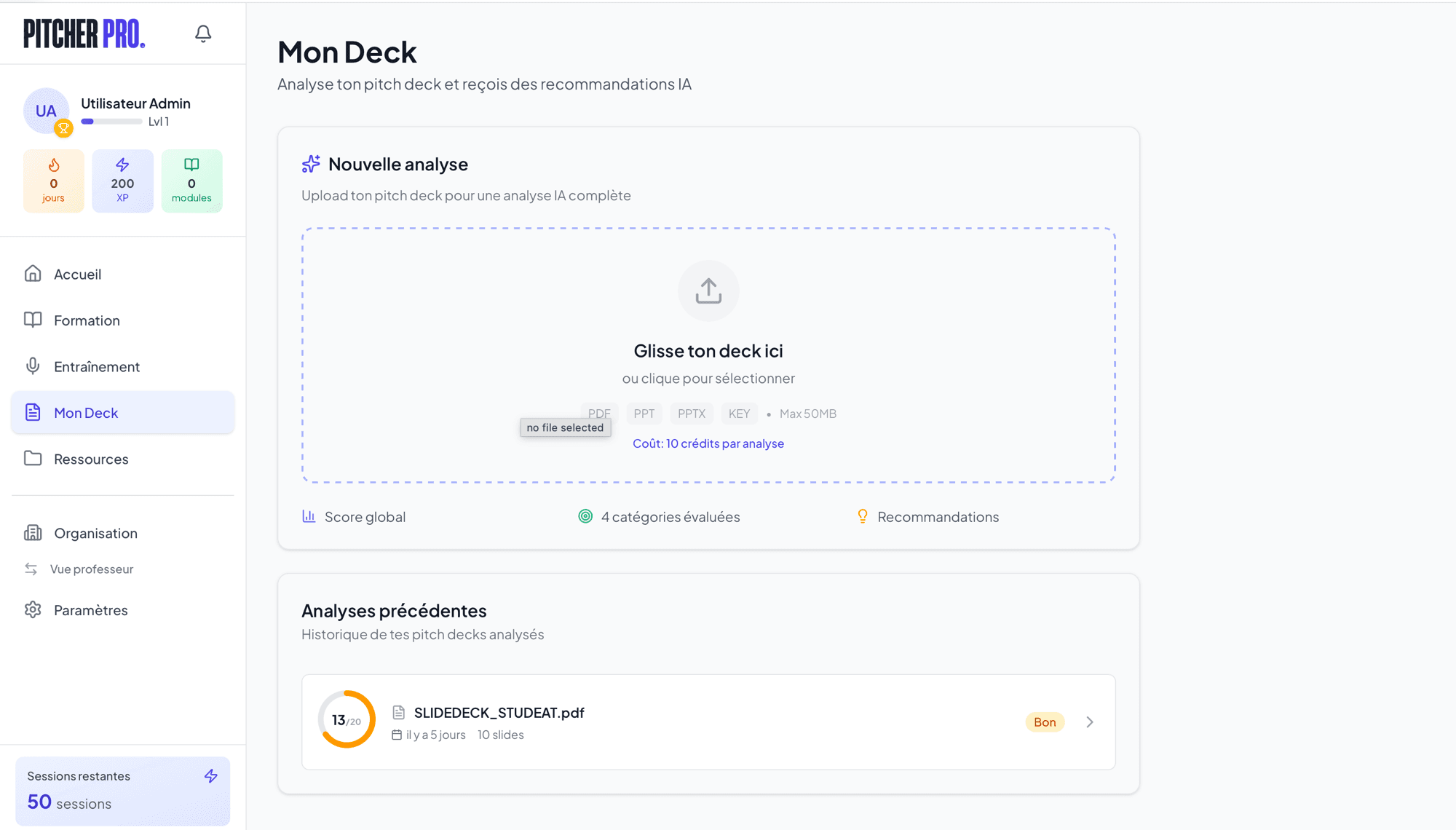 Analyse IA d'un pitch deck